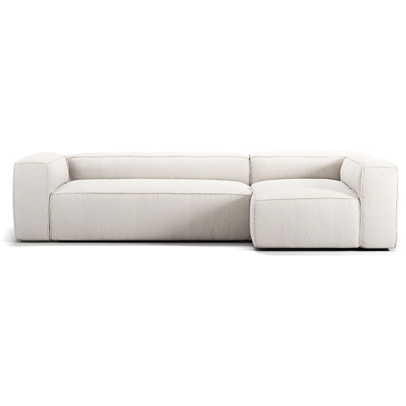 Grand 4-Sitssoffa Divan Höger Bouclétyg, Steam White