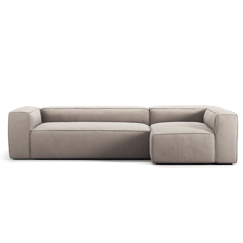 Grand 4-Sitssoffa Divan Höger Minetyg, Sandshell Beige