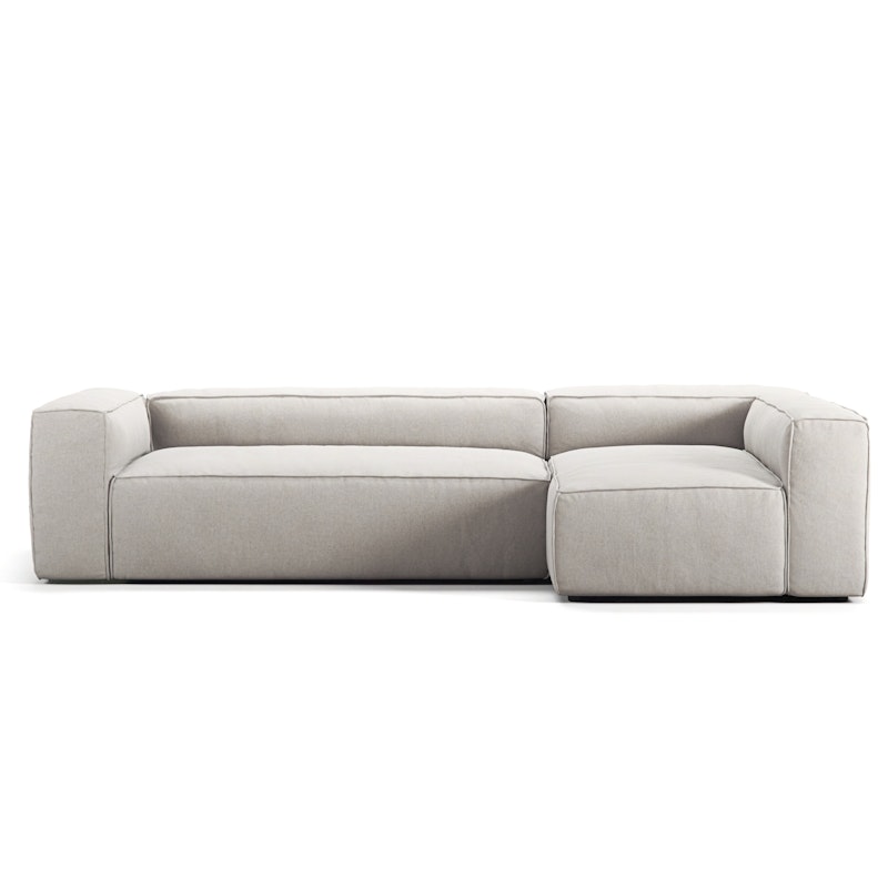 Grand 4-Sitssoffa Divan Höger Minetyg, Moon White