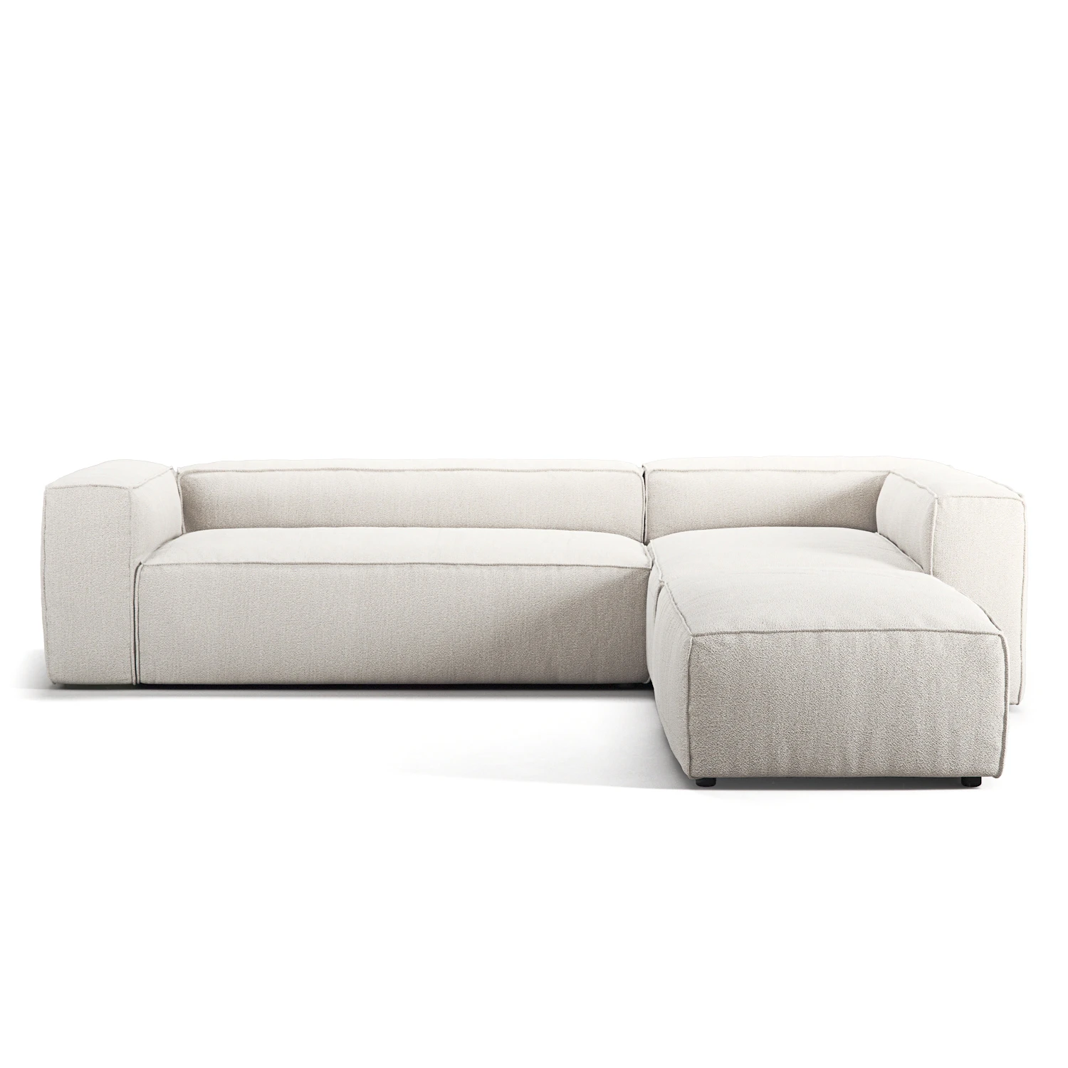 Decotique Grand 4-sitssoffa Divan H&ouml;ger &Ouml;ppet Avslut tyg Steam White - H&ouml;rnsoffor & Divansoffor Boucl&eacute; Steam White - 372328-372332-372326