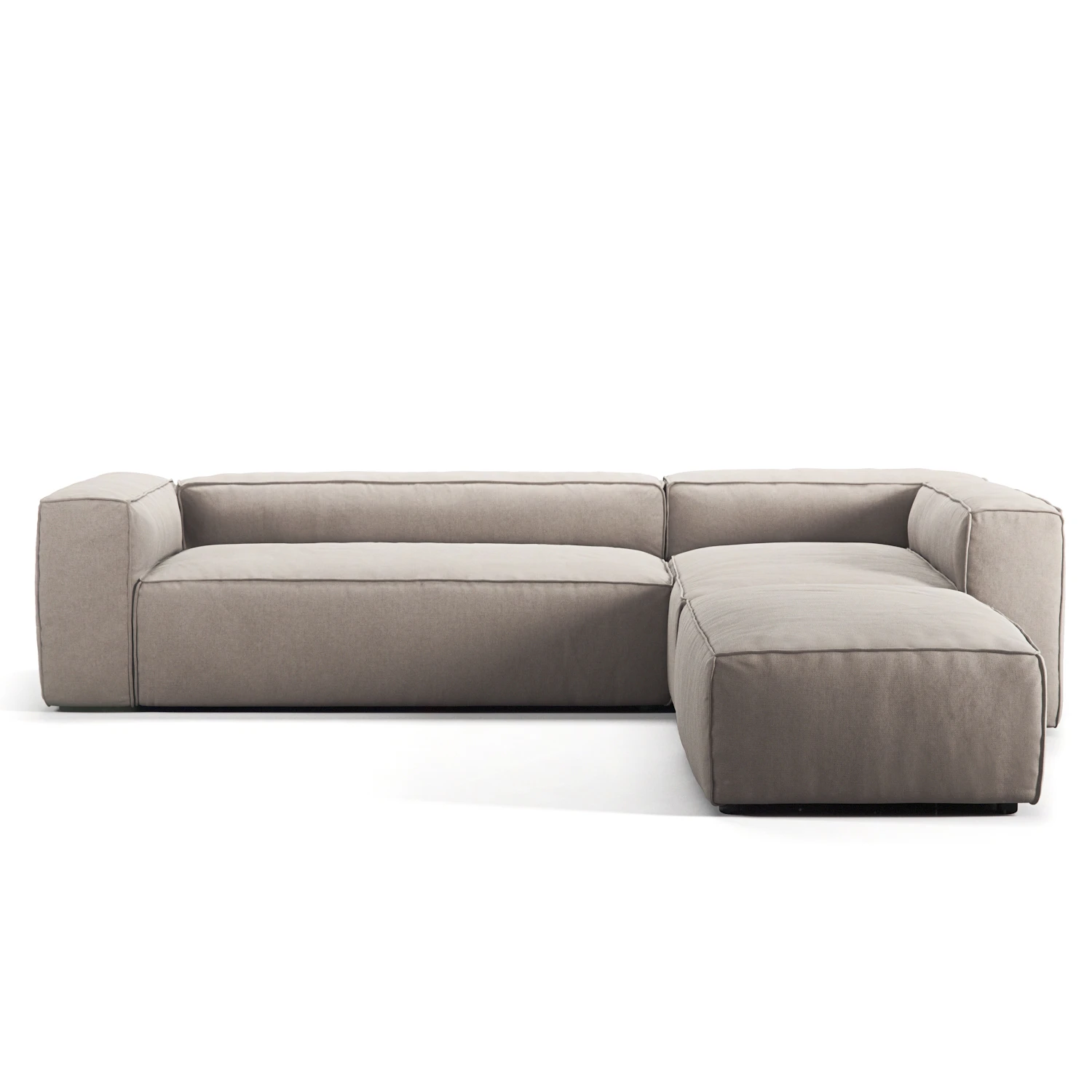 Decotique Grand 4-sitssoffa Divan H&ouml;ger &Ouml;ppet Avslut Minetyg Sandshell Beige - H&ouml;rnsoffor & Divansoffor Micro Chenille Sandshell Beige - 300944-300940-300943-f