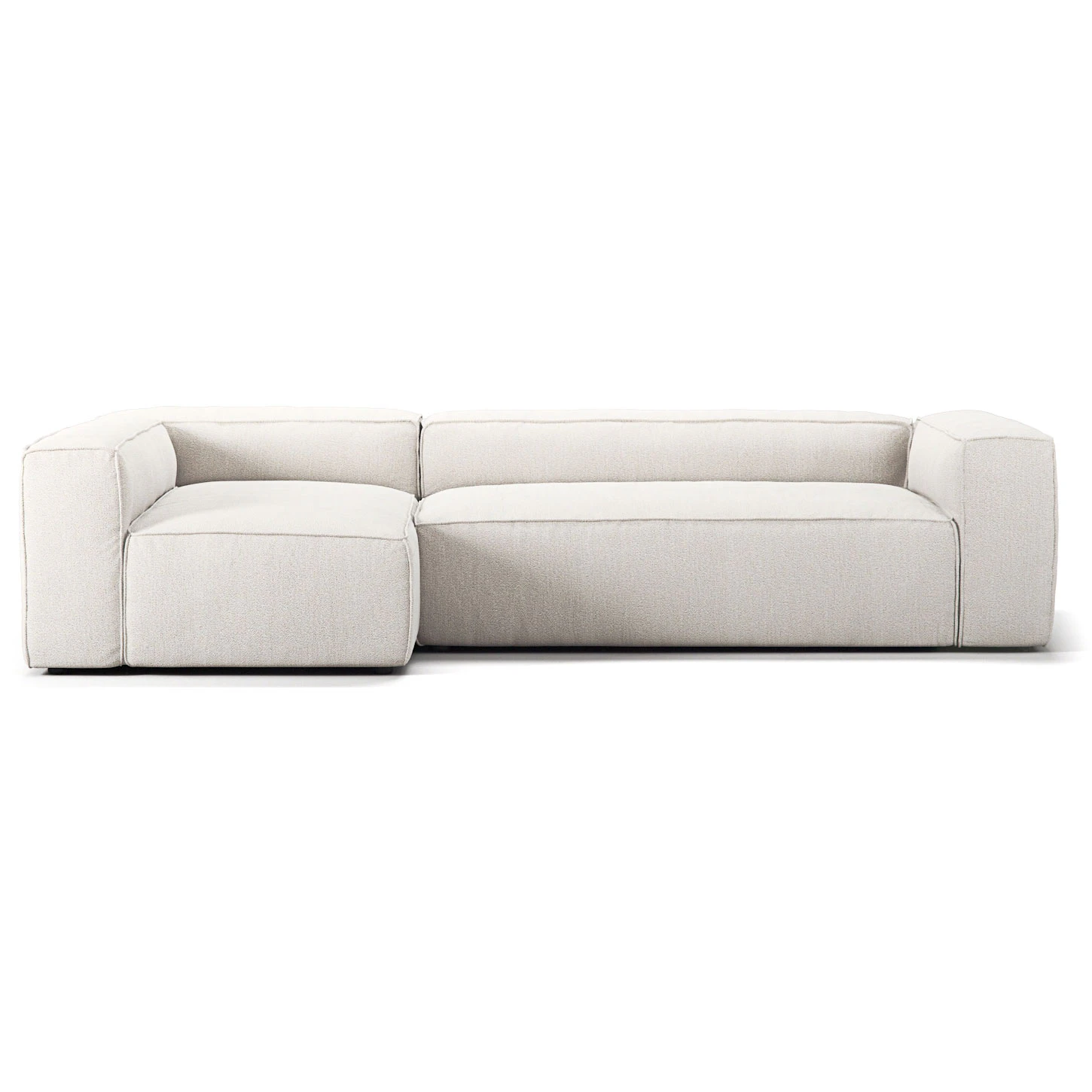 Decotique Grand 4-sitssoffa Divan V&auml;nster tyg Steam White - H&ouml;rnsoffor & Divansoffor Boucl&eacute; Steam White - 372327-372329