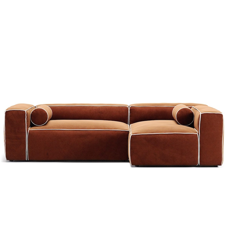 Grand Hue 3-Sitssoffa Divan Höger, Copper Glow / Moon White