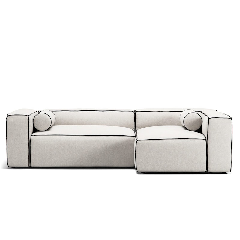 Grand Hue 3-Sitssoffa Divan Höger, Steam White / Mine Graphite