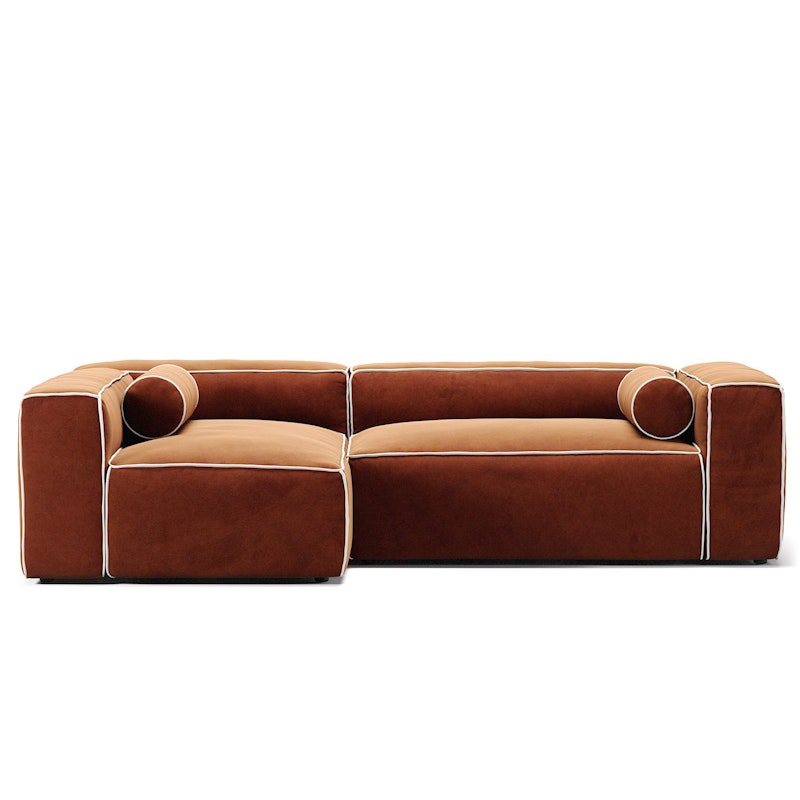 Grand Hue 3-Sitssoffa Divan Vänster, Copper Glow / Moon White