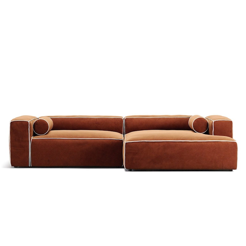 Grand Hue 3-Sitssoffa Schäslong Höger, Copper Glow / Moon White