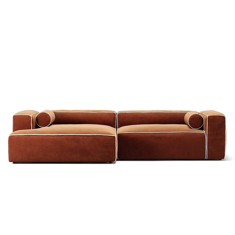 Grand Hu 3-Sitssoffa Schäslong Vänster, Copper Glow / Moon White