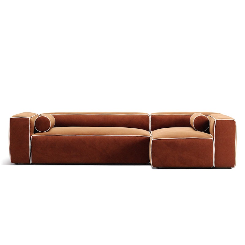 Grand Hue 4-Sitssoffa Divan Höger, Copper Glow / Moon White