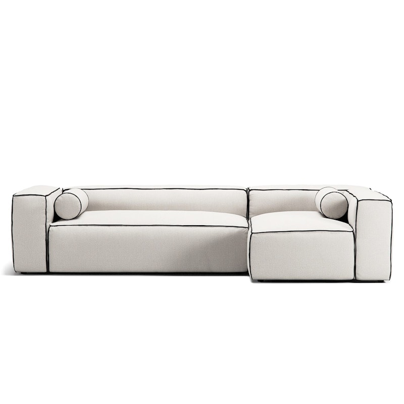 Grand Hue 4-Sitssoffa Divan Höger, Steam White / Mine Graphite