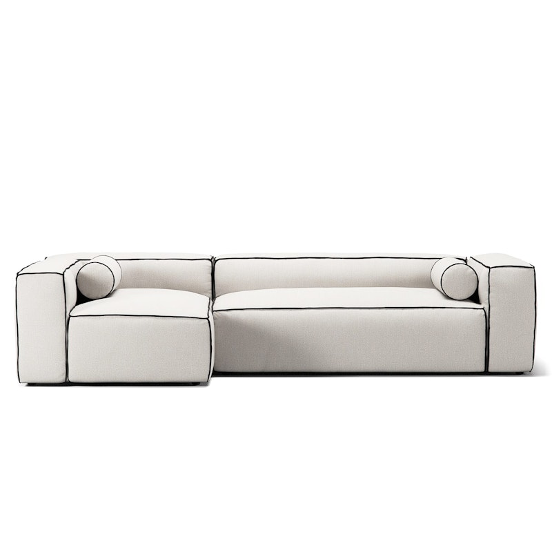 Grand Hue 4-Sitssoffa Divan Vänster, Steam White / Mine Graphite