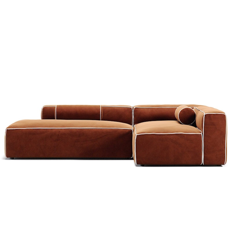 Grand Hue Loungesoffa 3-Sits Öppet Avslut Vänster, Copper Glow / Moon White
