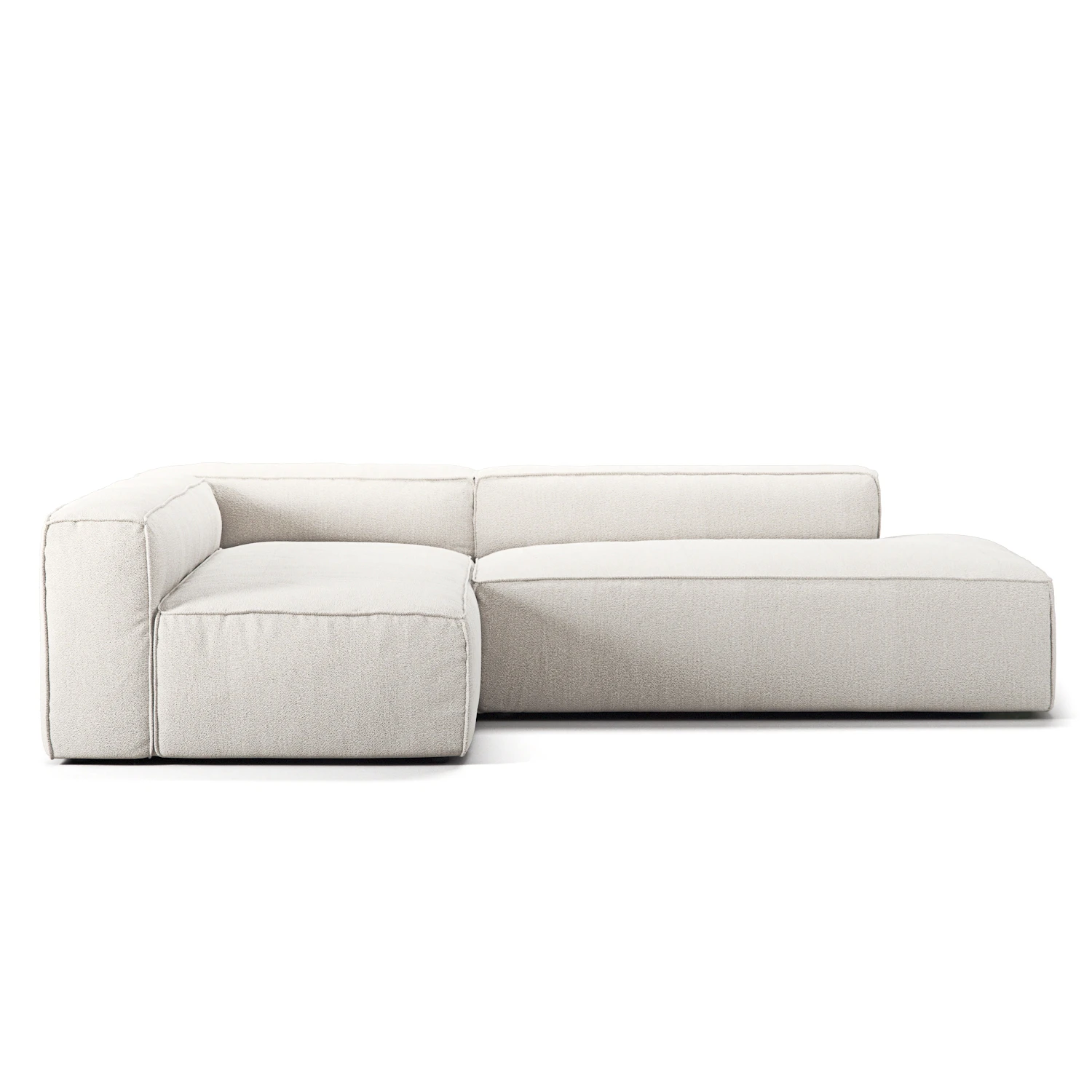 Decotique Grand Loungesoffa 3-sits &Ouml;ppet Avslut H&ouml;ger tyg Steam White - H&ouml;rnsoffor & Divansoffor Boucl&eacute; Steam White - 372329-372334