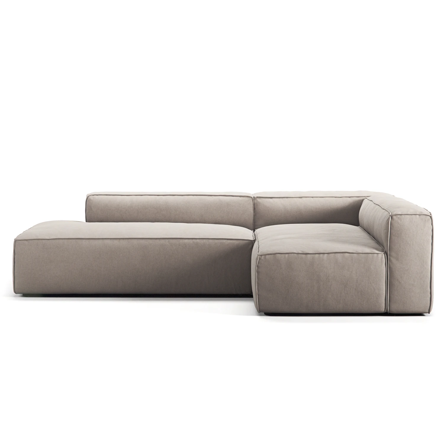 Decotique Grand Loungesoffa 3-sits &Ouml;ppet Avslut V&auml;nster Minetyg Sandshell Beige - H&ouml;rnsoffor & Divansoffor Micro Chenille Sandshell Beige - 330948-300940