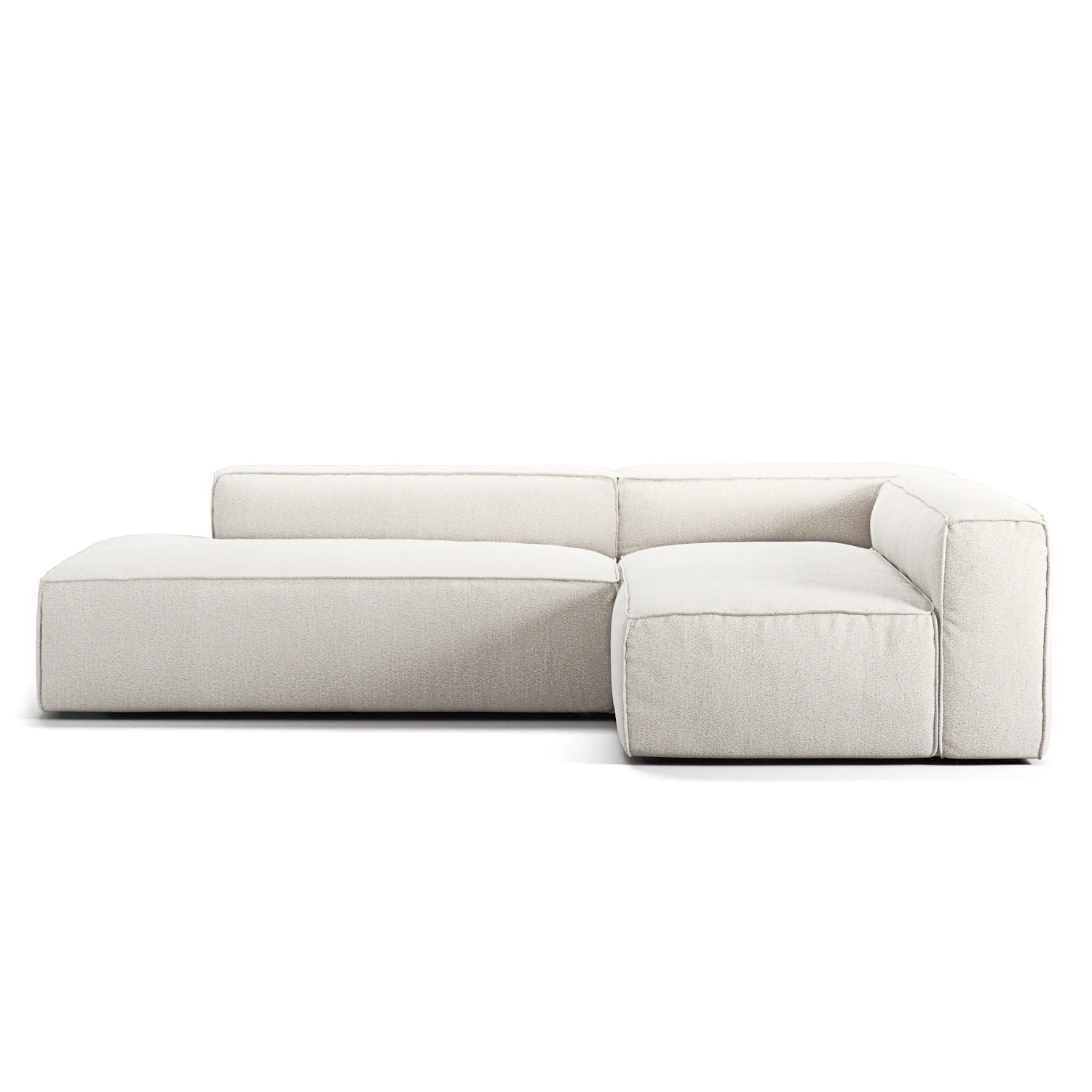Decotique Grand Loungesoffa 3-sits &Ouml;ppet Avslut V&auml;nster tyg Steam White - H&ouml;rnsoffor & Divansoffor Boucl&eacute; Steam White - 372328-372333