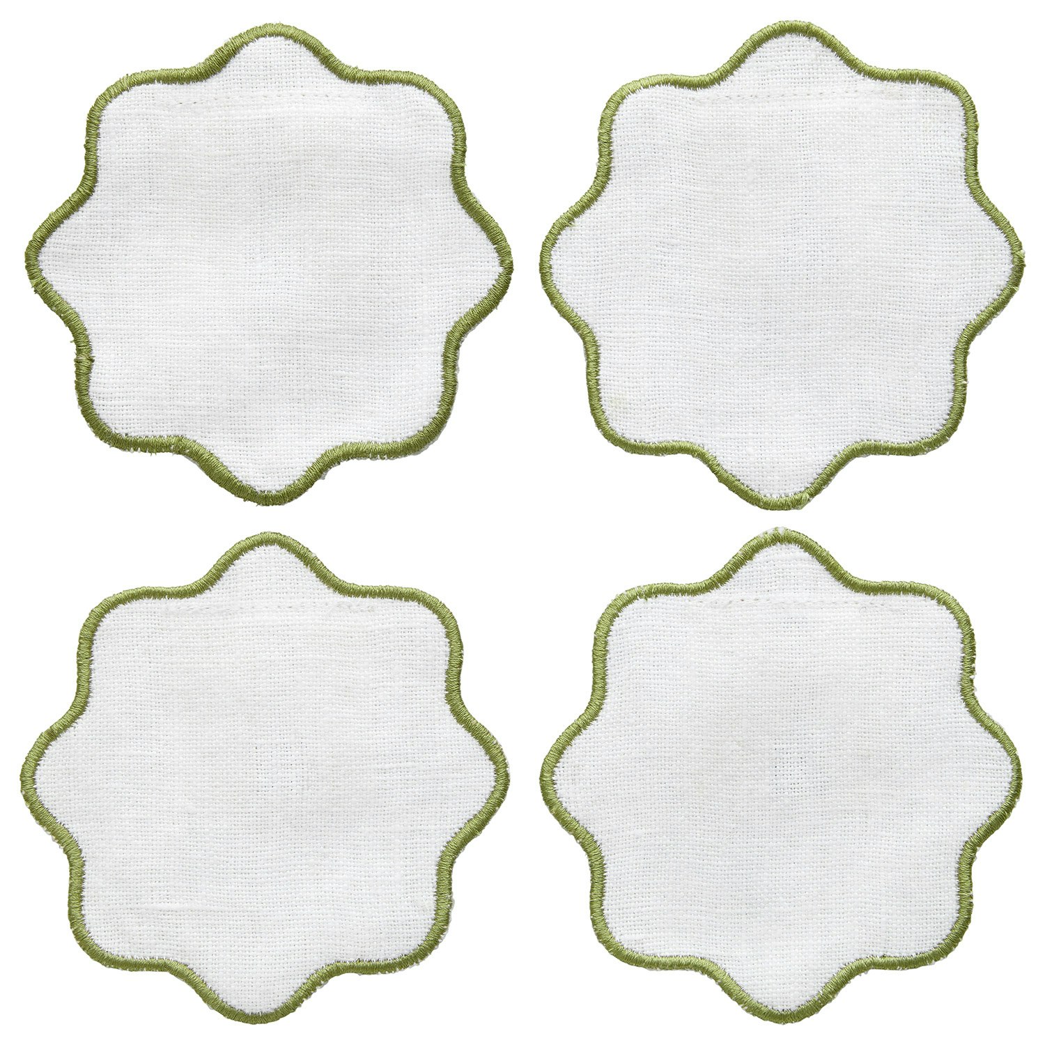 Decotique La Tavola Glasunderl&auml;gg 10x10 Cm Vit / Gr&ouml;n - Juldukar Bomull Vit - 421712