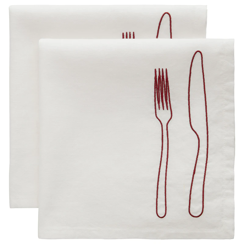 La Tavola Servett 45x45 cm 2-pack, Vinröd