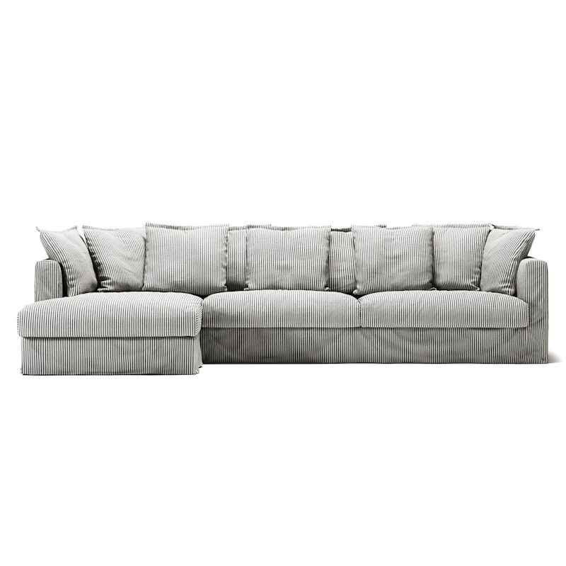 Klädsel Till Le Grand Air 3-sitssoffa Linne Divan Vänster, Ash Stripe