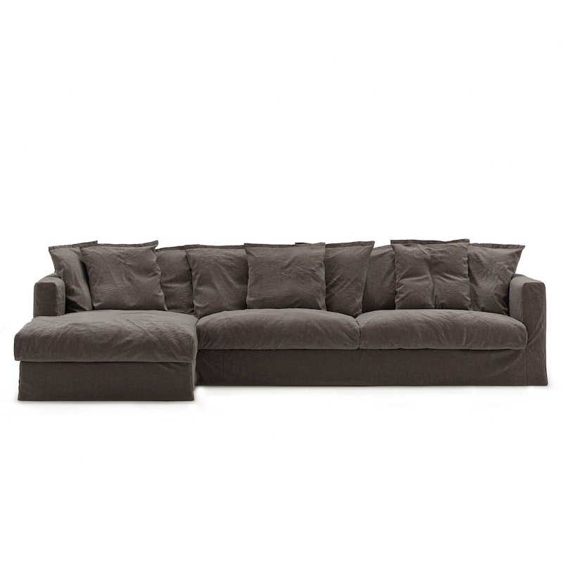 Le Grand Air 3-Sitssoffa Linne Divan Vänster, Truffle Brown