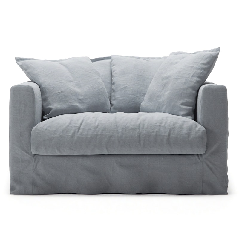 Le Grand Air Loveseat Linen Love Seat Linne, Nordic Sky