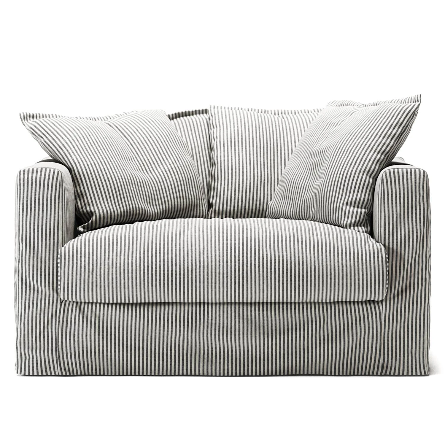 Decotique Le Grand Air Love Seat Ash Stripe - F&aring;t&ouml;ljer Linne Ash Stripe - 423346+431786+431788