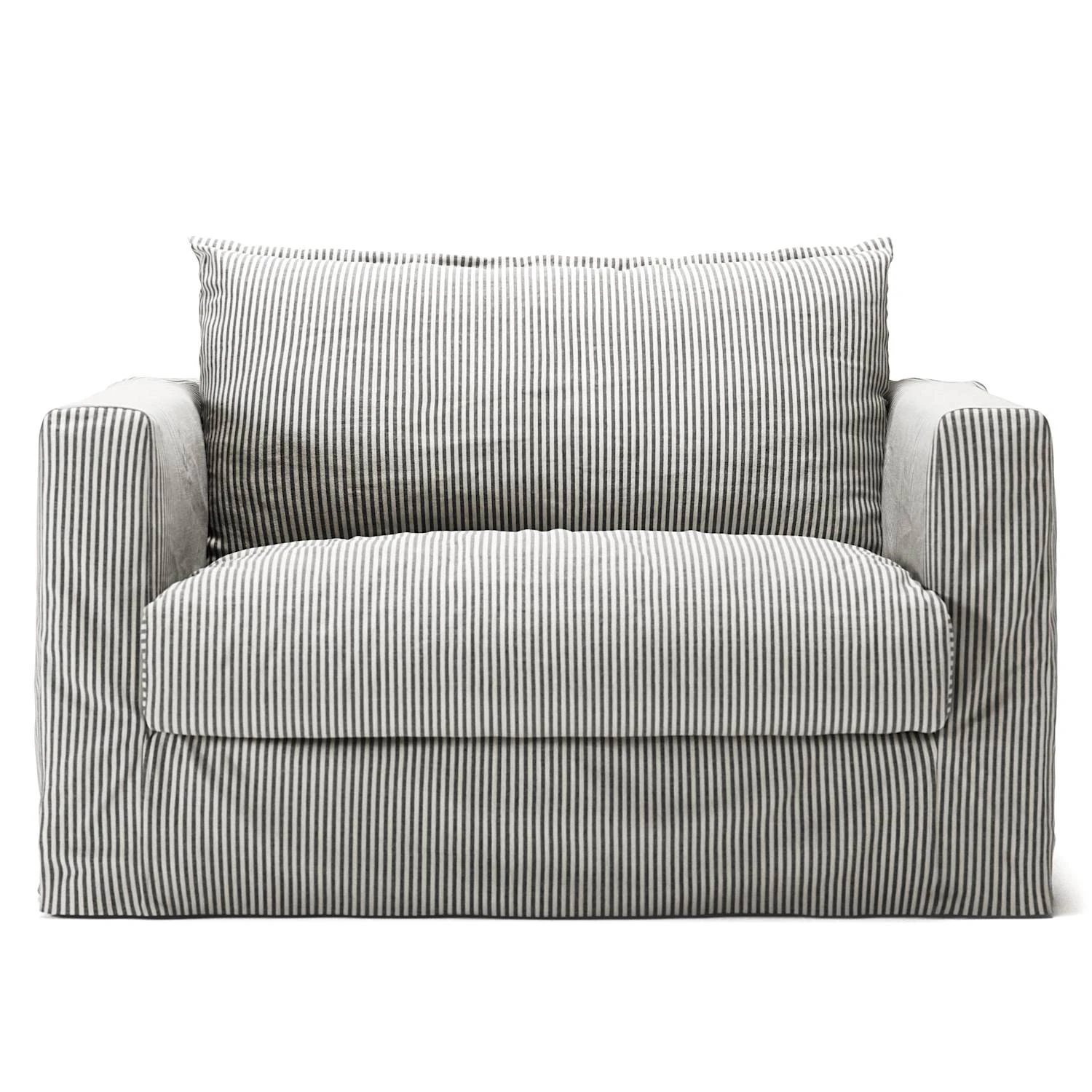 Decotique Le Grand Air Nou Love Seat Ash Stripe - F&aring;t&ouml;ljer Linne Ash Stripe - 11003123+11003235