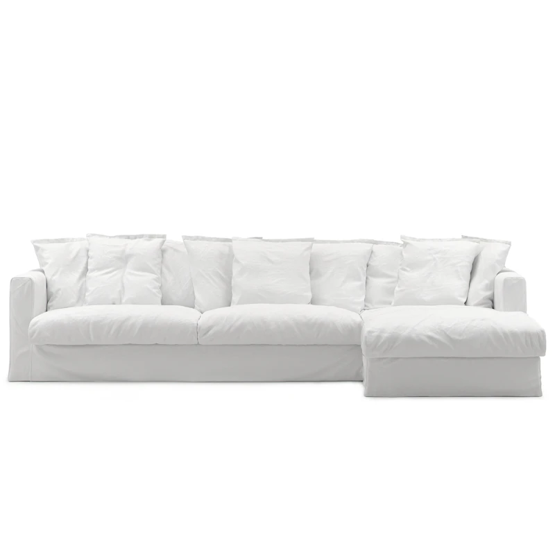 Le Grand Air 3-Sitssoffa Bomull Divan Höger, Vit