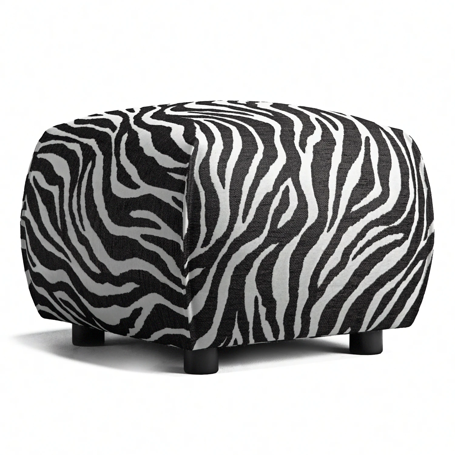 Decotique Le Petite Sittpuff Zebra Svart / Vit - Fotpallar Chenille Svart - 11103204
