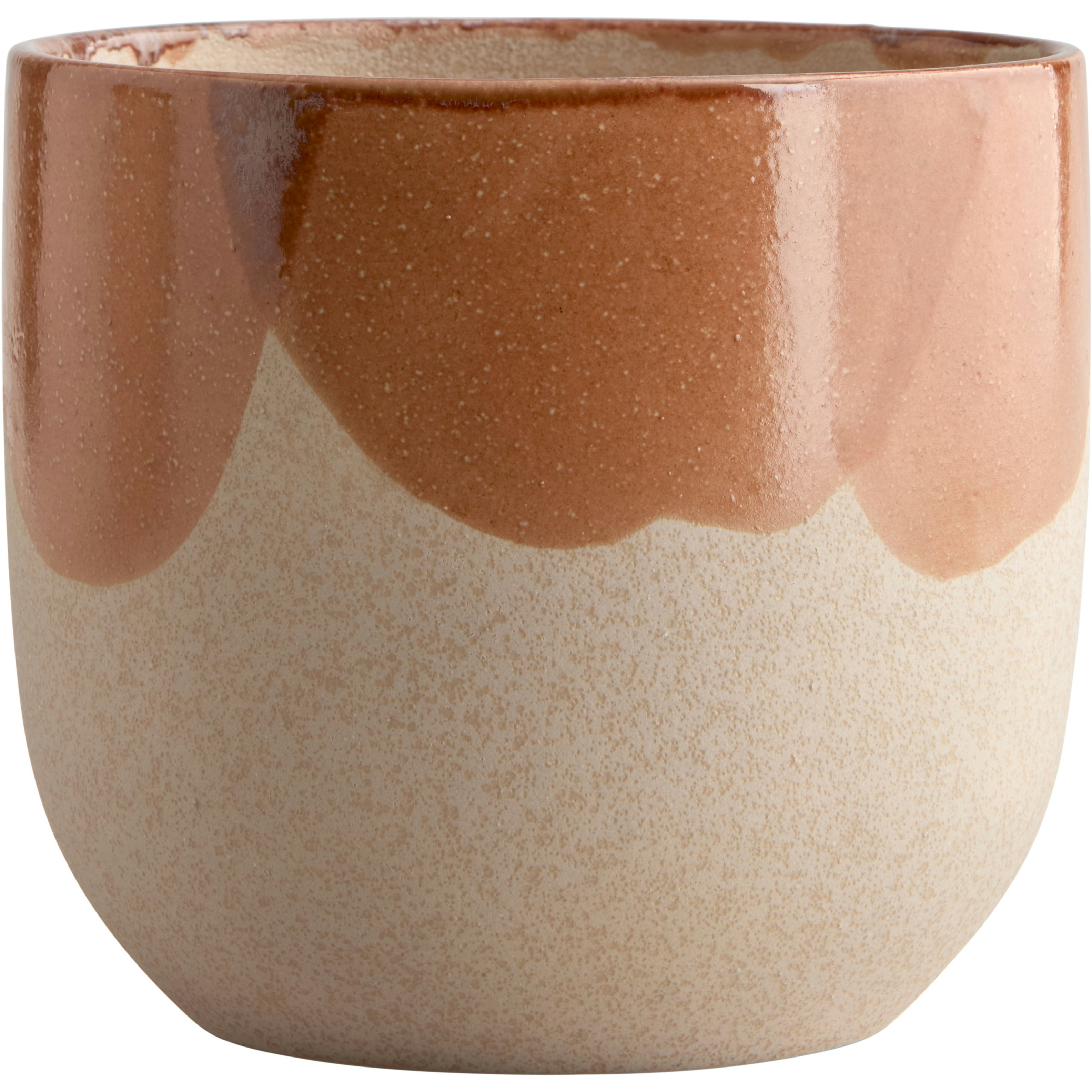 Decotique Nougat Kruka Orange / Gul / Cream 17,5 Cm - Krukor Lergods Orange - 8638 DV12187