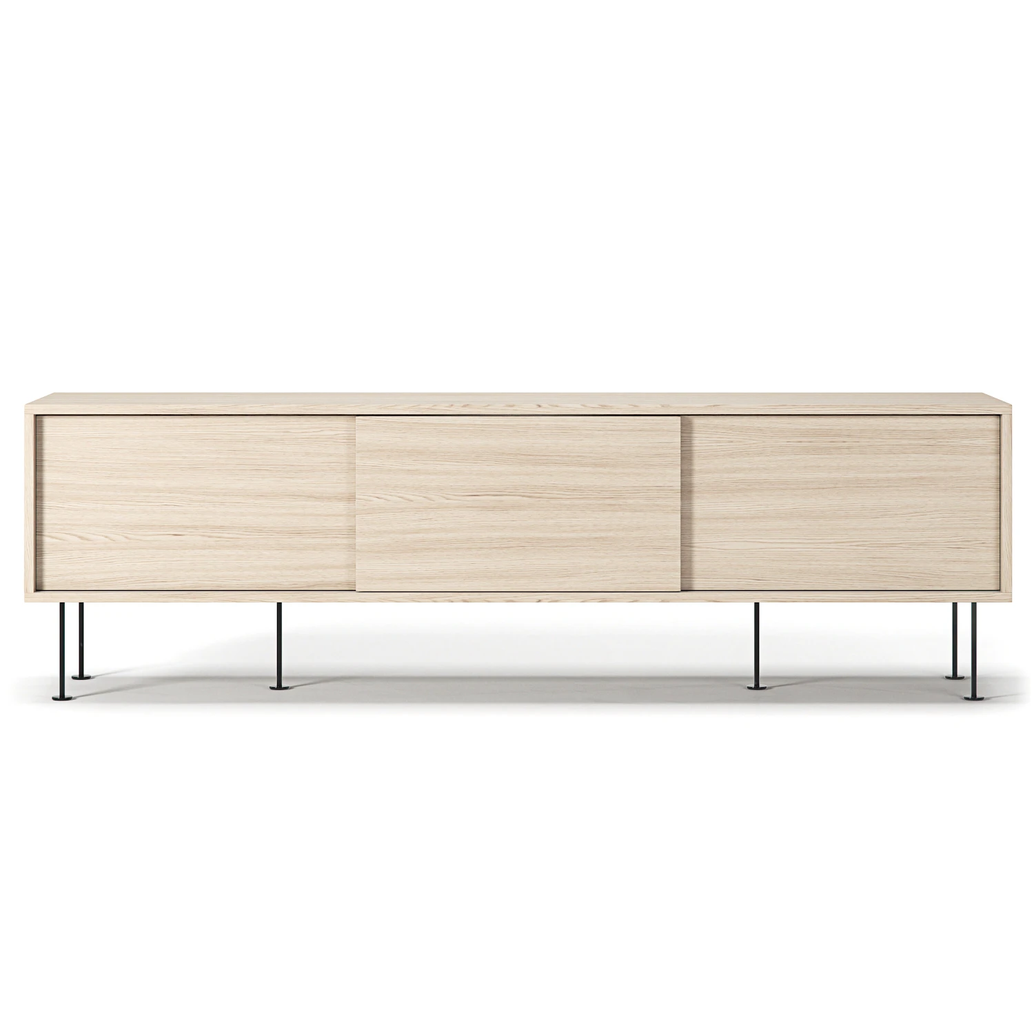 Decotique Vogue Mediab&auml;nk Med Ben 180 Cm Vitpigmenterad Ek / Svart - Tv-b&auml;nkar & mediab&auml;nkar Ekfan&eacute;r Vitpigmenterad Ek - 190175-308810-308810