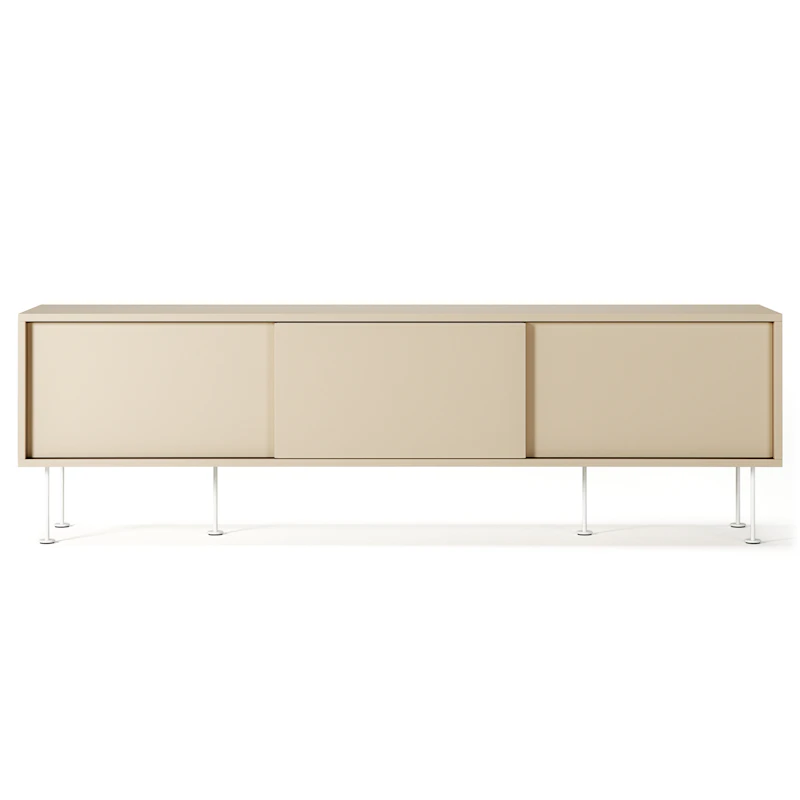 Vogue Mediabänk Med Ben 180 cm, Sand / Vit