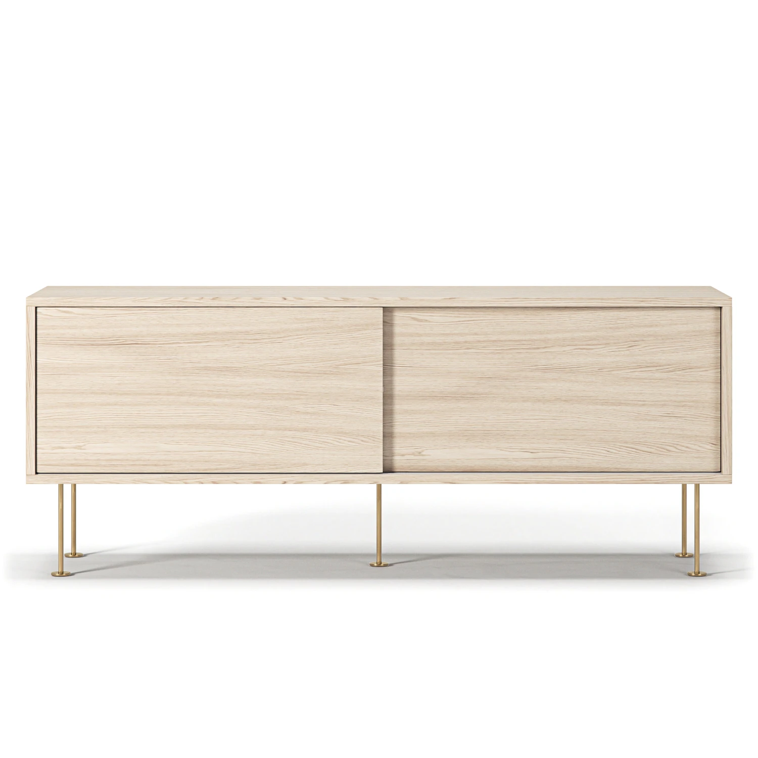 Decotique Vogue Mediab&auml;nk Med Ben 136 Cm Vitpigmenterad Ek / M&auml;ssing - Tv-b&auml;nkar & mediab&auml;nkar Ekfan&eacute;r Vitpigmenterad Ek - 1105128-2WO-LB