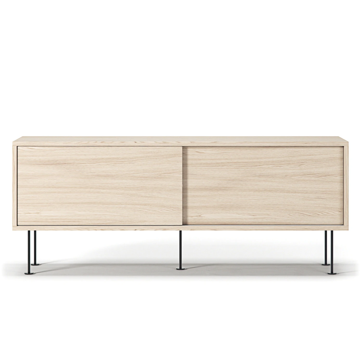 Decotique Vogue Mediab&auml;nk Med Ben 136 Cm Vitpigmenterad Ek / Svart - Tv-b&auml;nkar & mediab&auml;nkar Ekfan&eacute;r Vitpigmenterad Ek - 190179-308810-308809