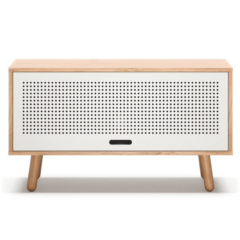 Ray Mediabänk 100 cm, Ek / Vit