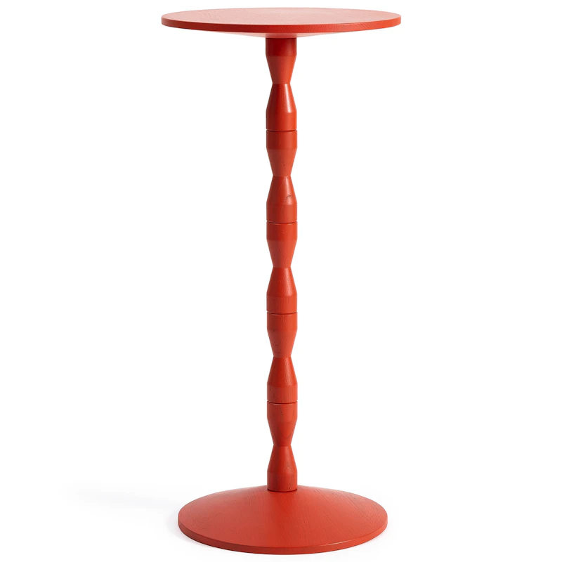 Pedestal Sidobord Ek, Röd