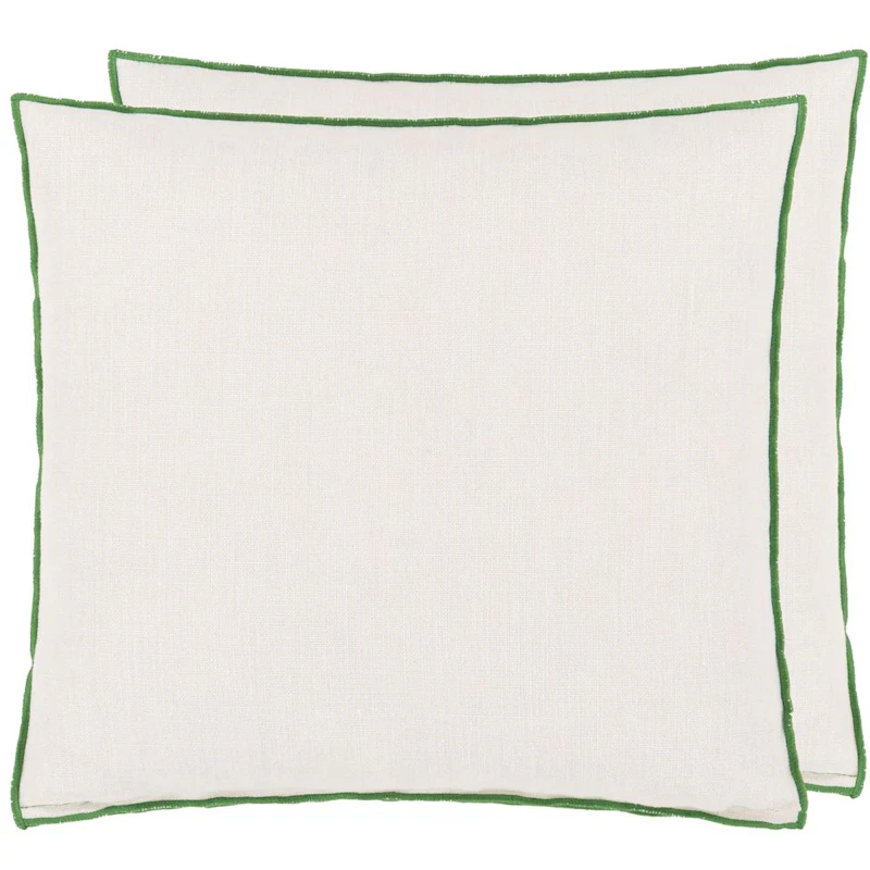 Brera Lino Kudde 43x43 cm, Alabaster / Emerald
