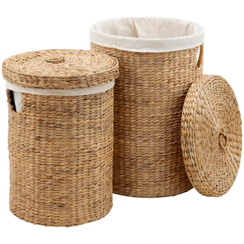 Tvättkorgar Vattenhyacint Runda 2-pack