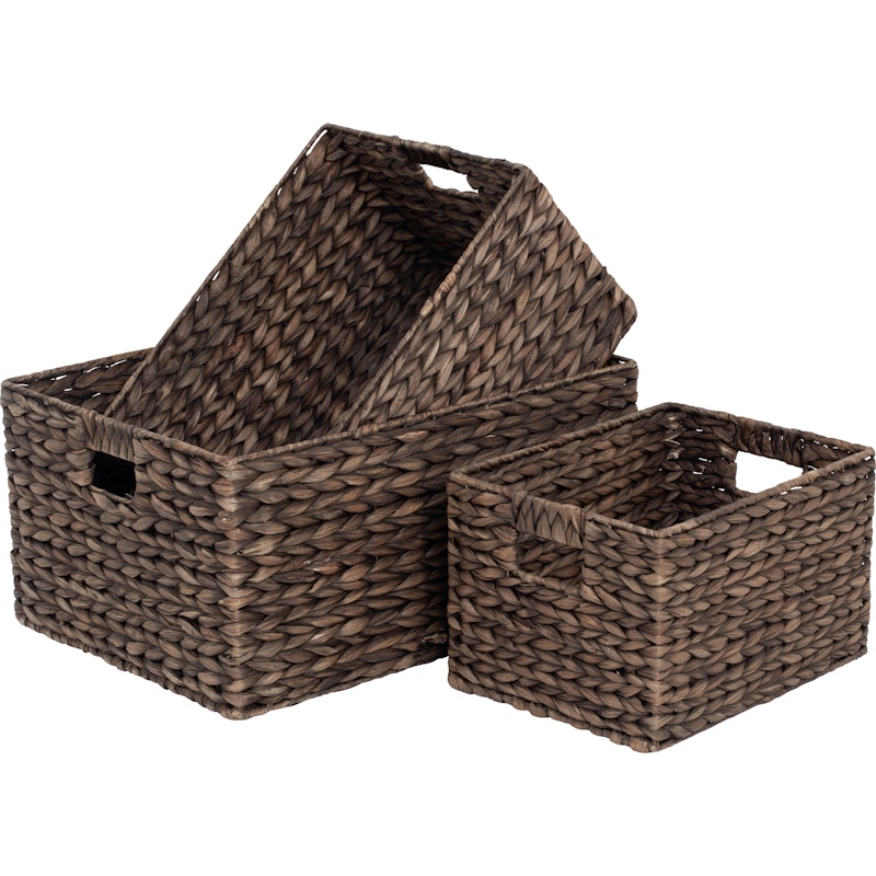 Water Hyacinth Korgar Brun 3-pack, L