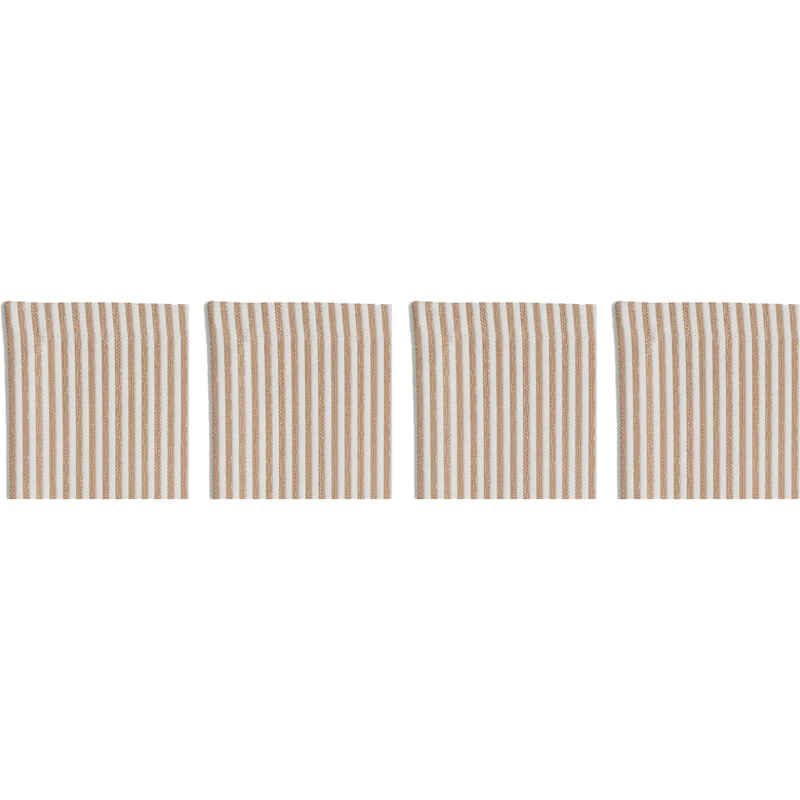 Narrow Stripe Glasunderlägg 10x10 cm 4-pack, Beige