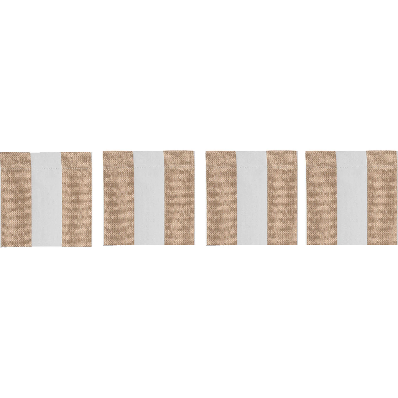 Diyti Wide Stripe Glasunderl&auml;gg 10x10 Cm 4-pack Beige - Bordstabletter & Glasunderl&auml;gg Polyester Beige - 12-BEIC-WS-BEI/WHI