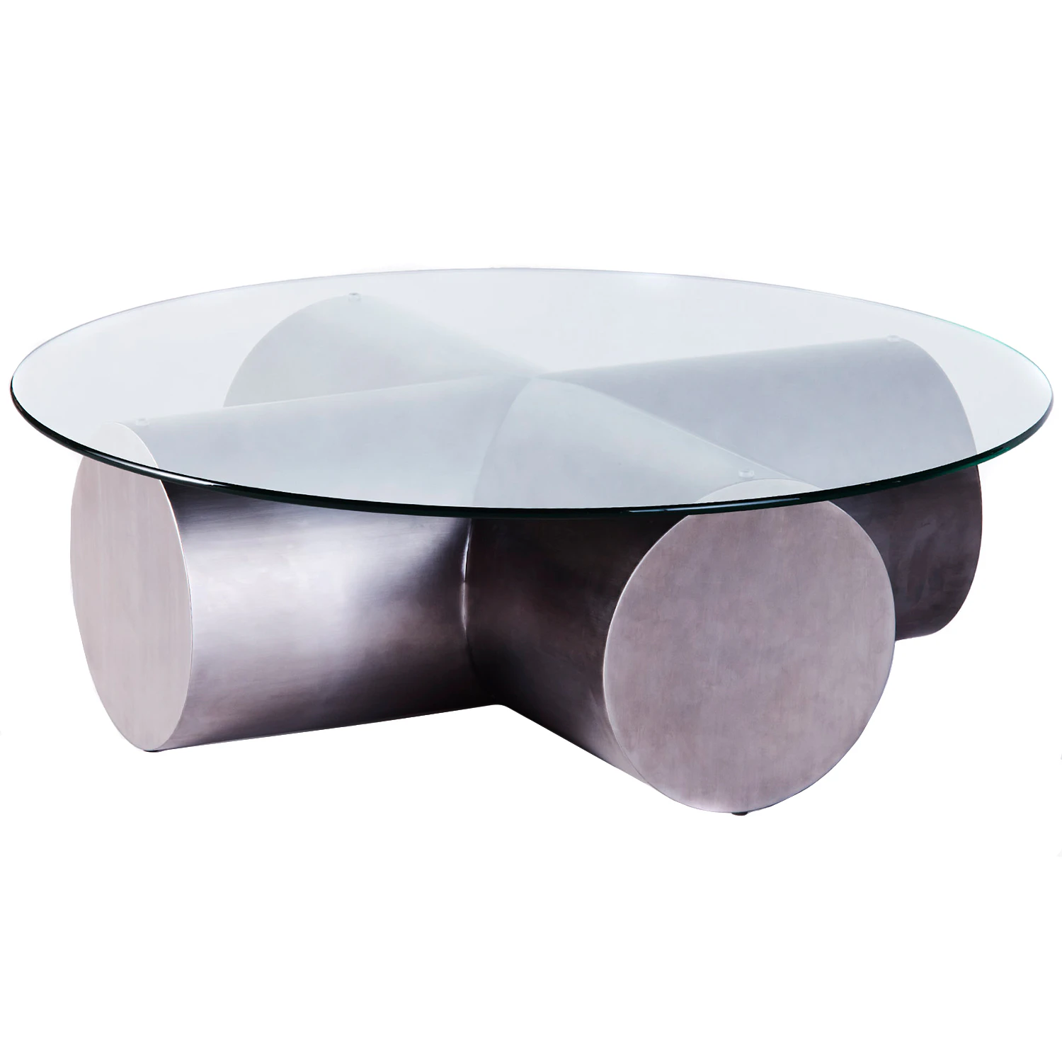 Dusty Deco Cross Soffbord &Oslash;110 Cm - Soffbord Glas Rostfritt St&aring;l - DD20000326