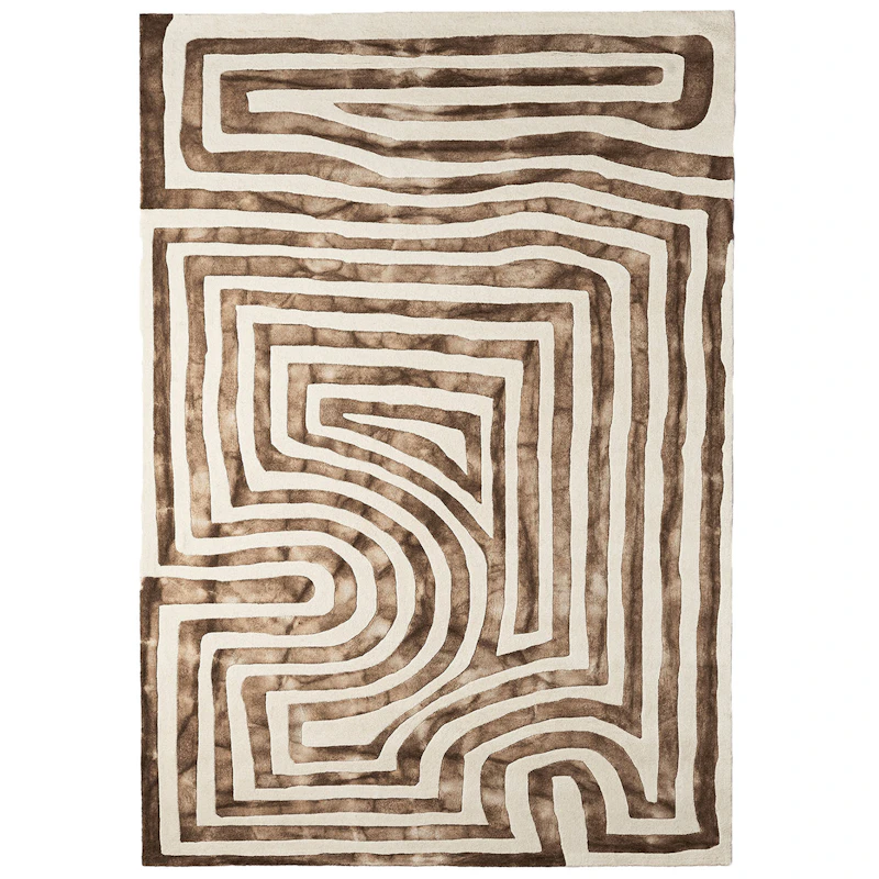 Psychedelic Labyrinth Rug Beige