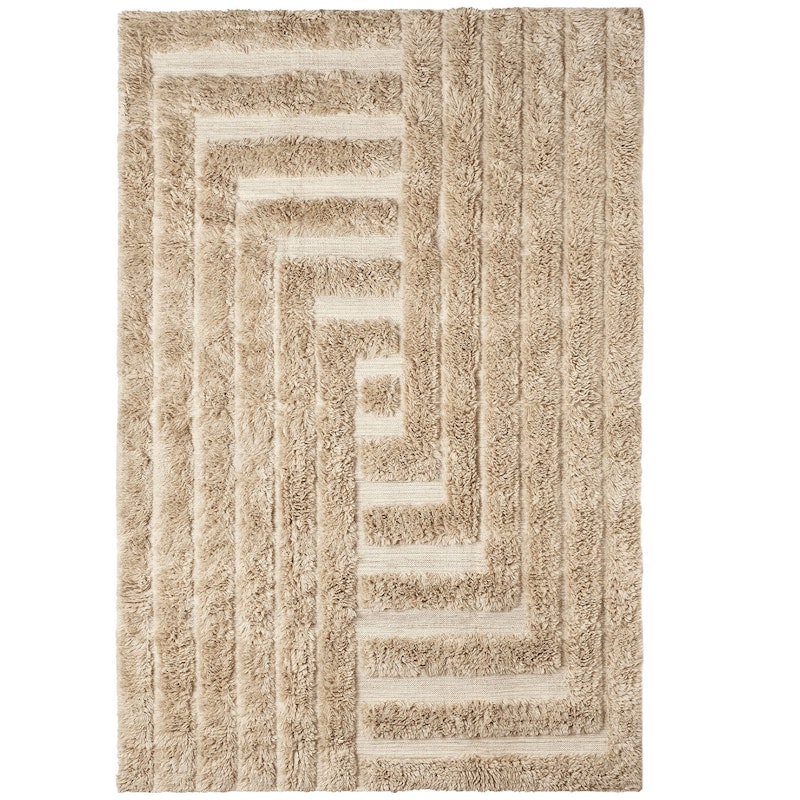 Shaggy Labyrinth Ullmatta 300x200 cm, Beige