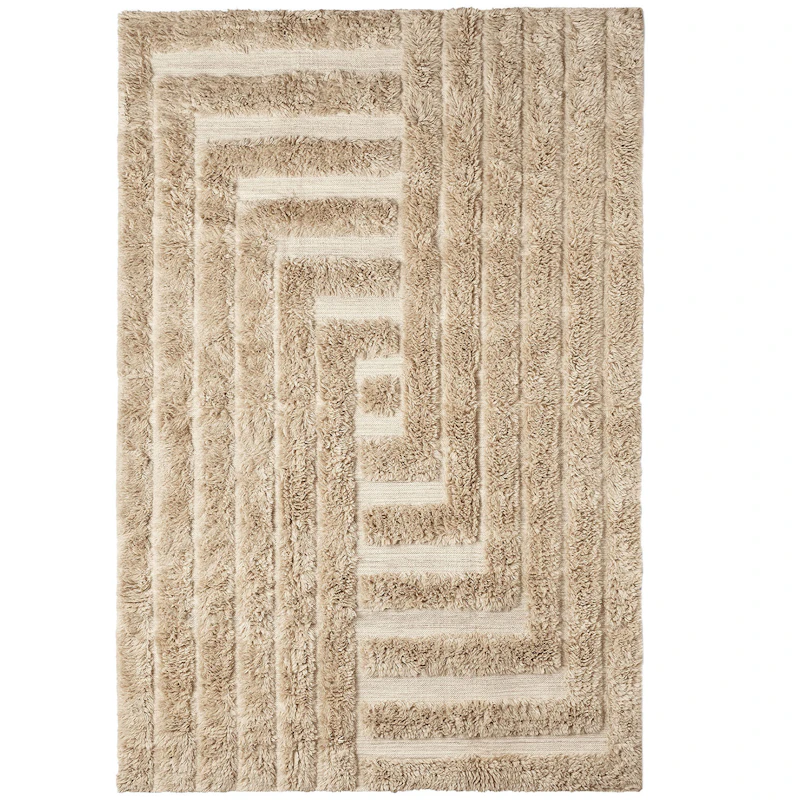 Shaggy Labyrinth Rug Beige