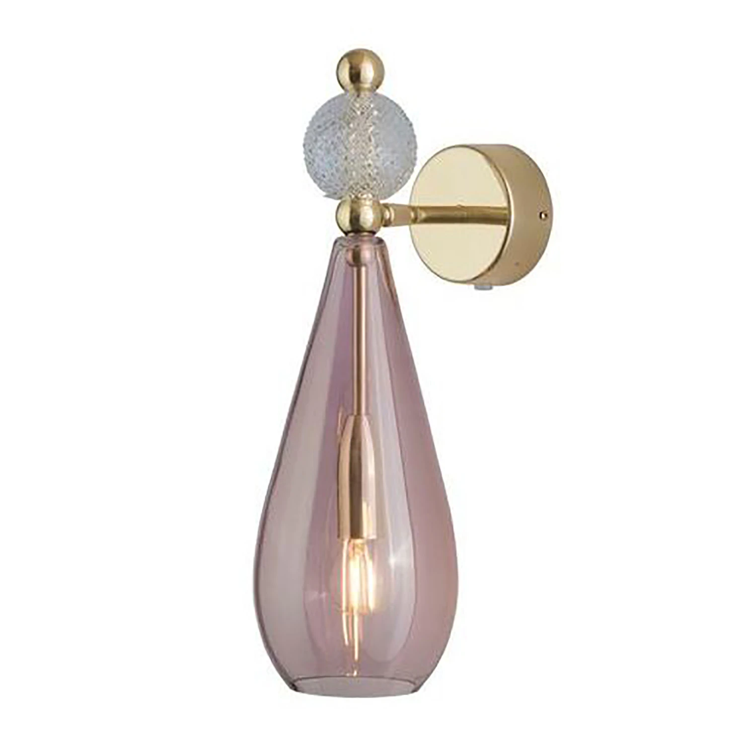Ebb & Flow Smykke V&auml;gglampa Obsidian / Crystal Check Ball / Shiny Gold - V&auml;gglampor Metall Shiny Gold - LA101142W