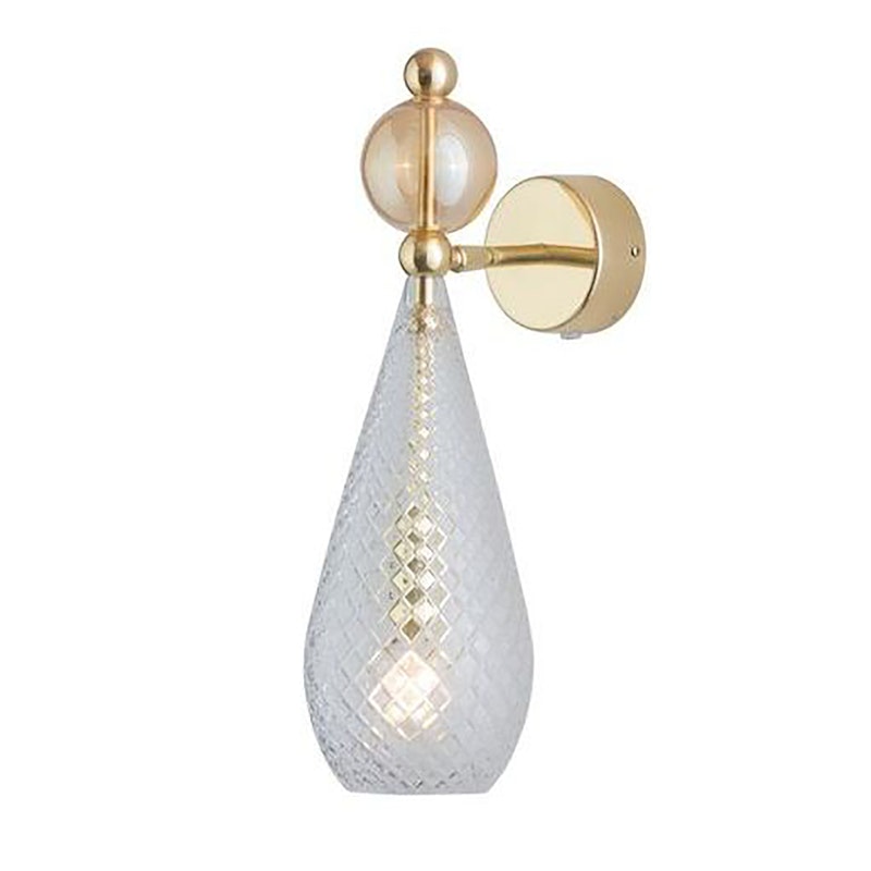 Smykke Vägglampa, Crystal Check / Golden Smoke Ball / Shiny Gold