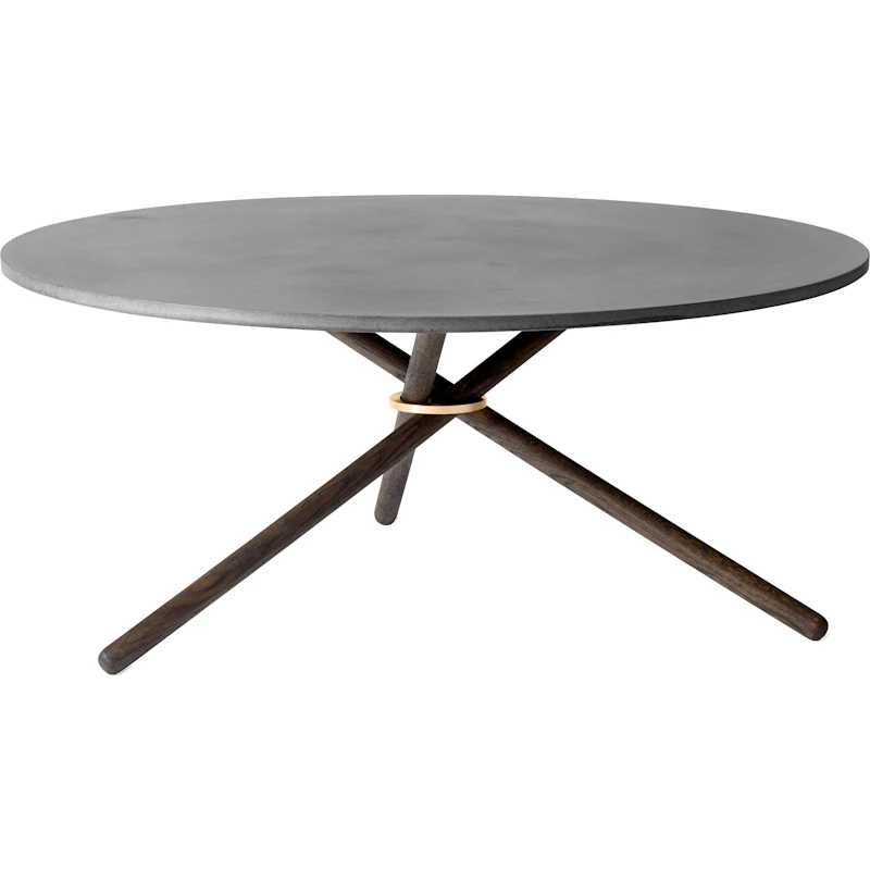 Edda Soffbord 105 cm, Mörk Betong / Mörk Ek