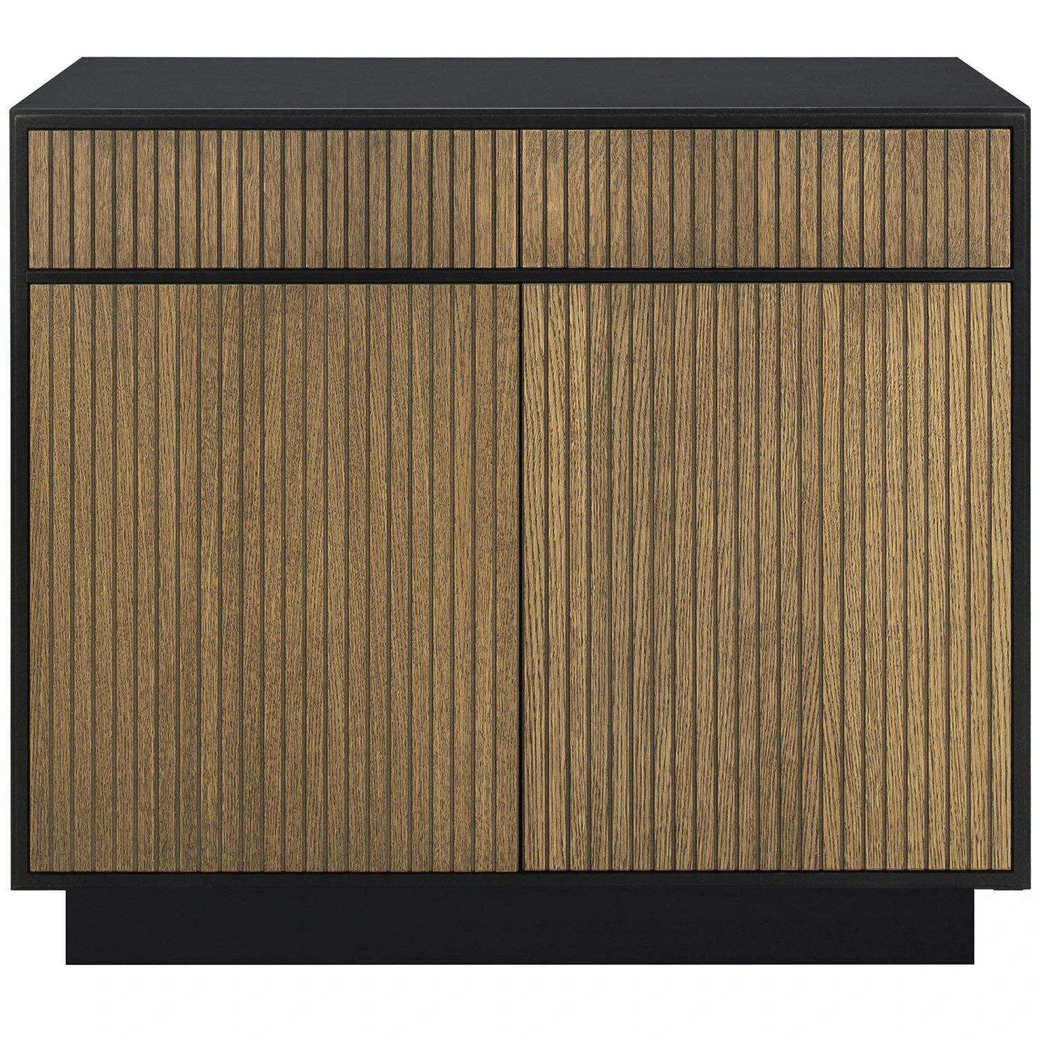 Englesson Line Burned Walnut H&ouml;g Sk&auml;nk Med 2 L&aring;dor Svart - Sk&auml;nkar & sideboards Ekfan&eacute;r Svart - 6611BW-B