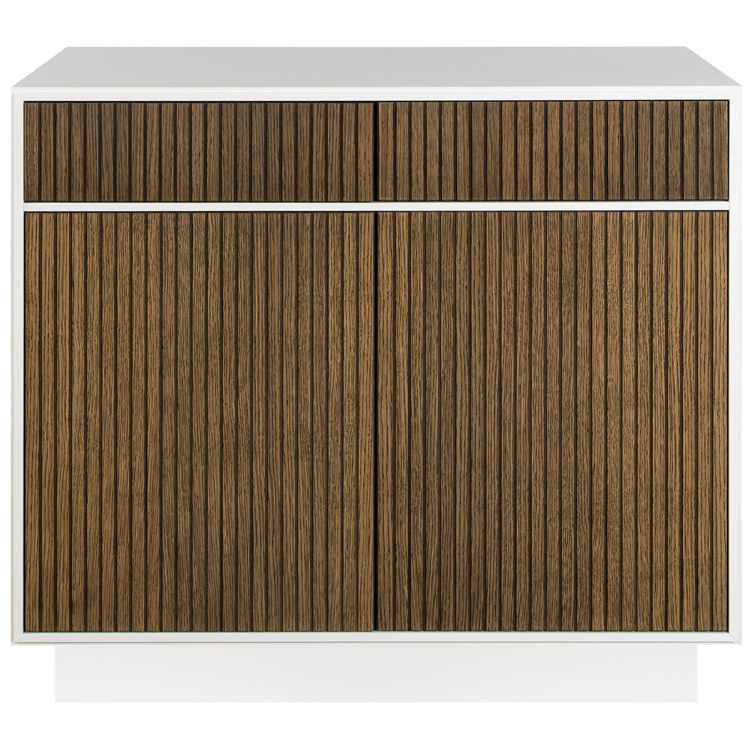 Englesson Line Burned Walnut H&ouml;g Sk&auml;nk Med 2 L&aring;dor Vit - Sk&auml;nkar & sideboards Ekfan&eacute;r Vit - 6611BW-DB