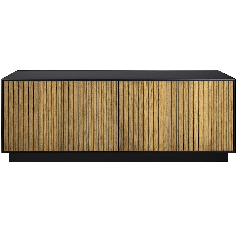 Line Burned Walnut Skänk Med 4 Dörrar, Svart