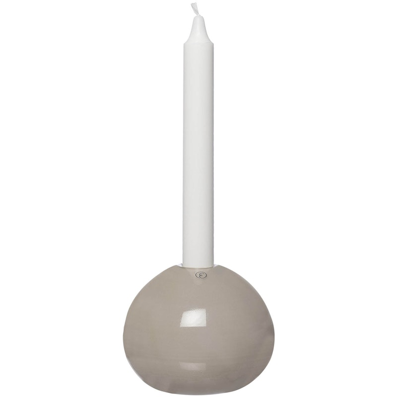 Ljusstake Glas Ø11 cm, Beige